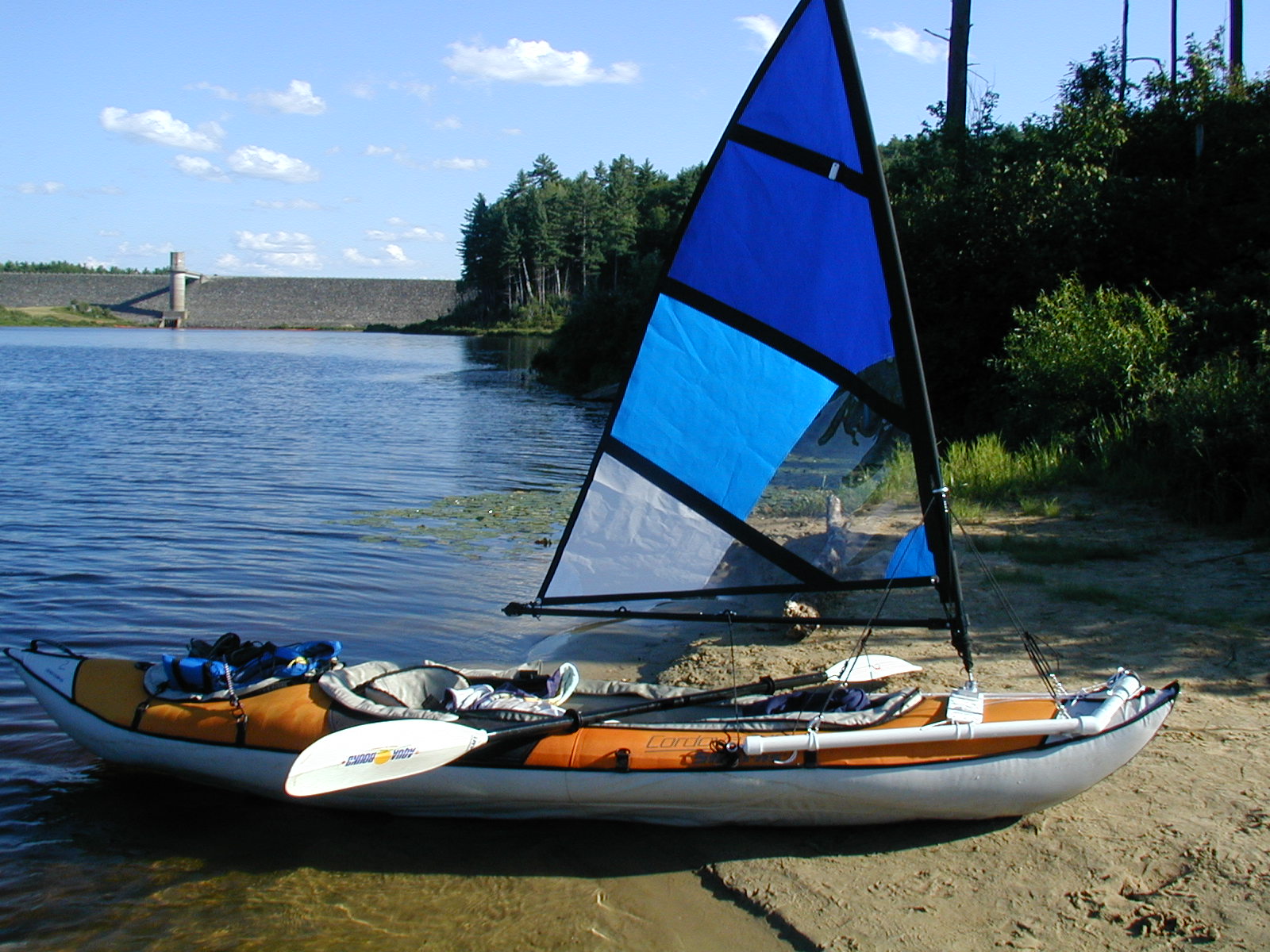 Kayak Sail on a inflateable Kayak
